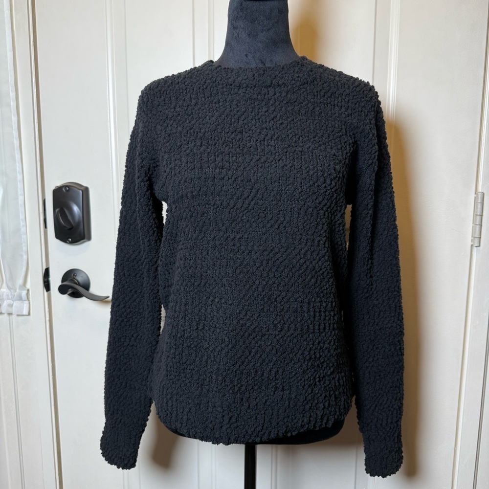 NWT Style & Co Boucle Crew Sweater Sz S Black